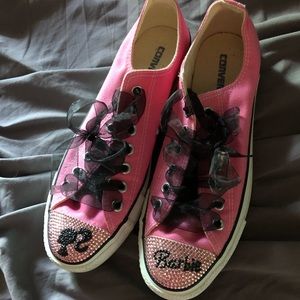 Pink & Black Swarovski Barbie Converse